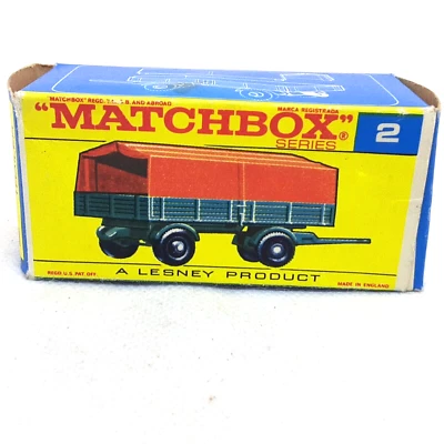 Lesney Matchbox Mercedes Trailer No.2 Teal 1968 Made in England In Box  - Image 1 of 4