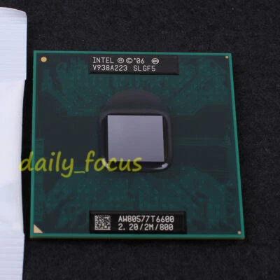 Intel Core 2 Duo Mobile T6600 SLGF5 2.2 GHz AW80577GG0492M CPU Processor 800 MHz - Image 1 of 2