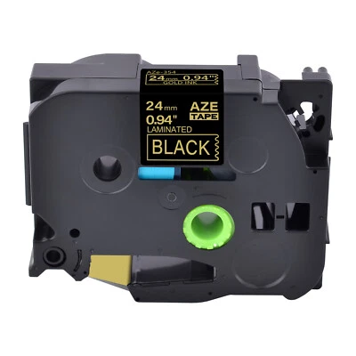 INK-DEPOT 1PK Compatible with Brother P-Touch TZ TZe-354 Gold on Black Label Tape 1"