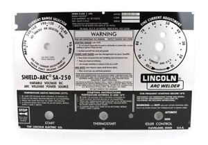 Lincoln Electric Welder SA-250 Perkins 3.152  FACEPLATE/NAMEPLATE