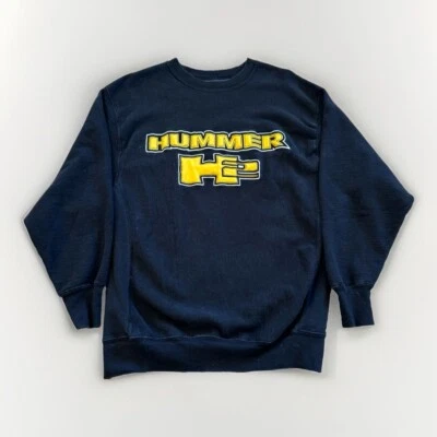 Hummer H2 Sweatshirt Mens M Heavy Black Pullover Crewneck  Steve & Barry Y2K - Image 1 of 4