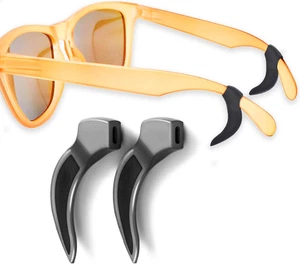 Gecko Grip Eyeglass Ear Grips(2 Black Pairs), Thin, Soft, All Day Comfort, Safet - Picture 1 of 11
