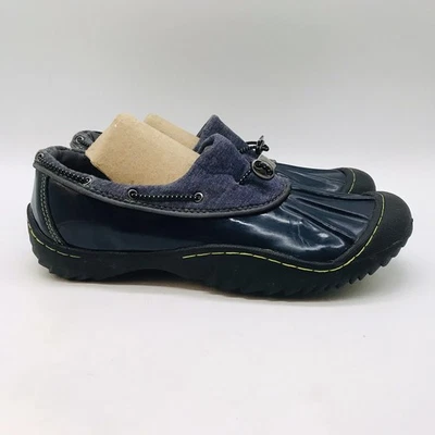 JBU by Jambu Tula Duck Boot Women's 8M Memory Foam Gray/Navy Lace Lock Rain Shoe - Image 1 of 4