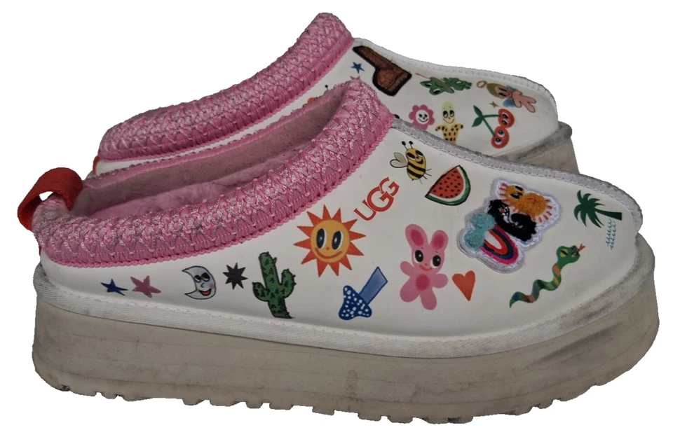 Zapatillas UGG Tazz Humberto Cruz Pop Sketch Plataforma Mujer Talla 8 Blanco/Rosa Foto 1 de 4