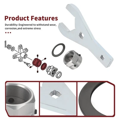 Herramienta de llave de tuerca de eje 46 mm y kit de tuerca de bloqueo para Yamaha YFZ450X YFZ450R 2009-2024 Foto 1 de 4