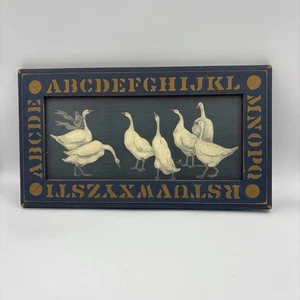 Vintage Landgans Wandbild gerahmt Landhaus Deko M Pflaster 1984 - Bild 1 von 10