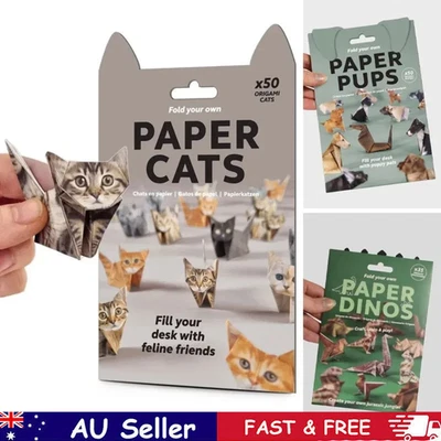 DIY Paper Cats - 50 Sheets DIY Origami Paper to Fold Cute Animal Cat Figures GD - image 1 of 4