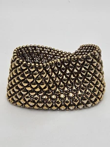 Sergio Gutierrez SG Liquid Metal Classic Mesh Gold Tone Wide Bracelet - Picture 1 of 16