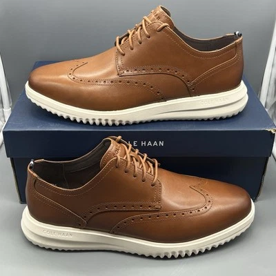 Cole Haan Grand Plus Wingtip Oxford Mens 11.5 W Wide Brown Dress Shoes TRIED ON - Image 1 of 4