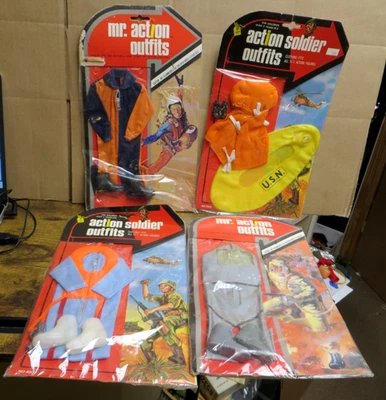 DE COLECCIÓN GI JOE 1964: LJN MR. ACCIÓN: LOTE DE 4 TRAJES DE ACCIÓN EN TARJETA Foto 1 de 4