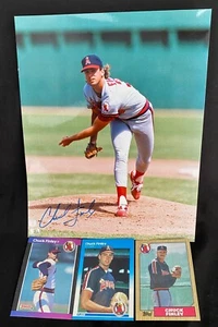 CHUCK FINLEY (ANGELS PITCHER) 1988 SIGNED COLOR 8 X 10 PHOTO + FINLEY RC's - Picture 1 of 12