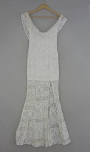 Tiger Mist Dress Womens Size Small 10 White Long Lace Fitted Bodycon Event Party - Picture 1 of 18