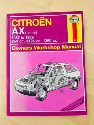 Haynes Citroen AX (Petrol) 1987-1989, Owners Workshop Manual (Hardback 1990) - Image 1 of 2