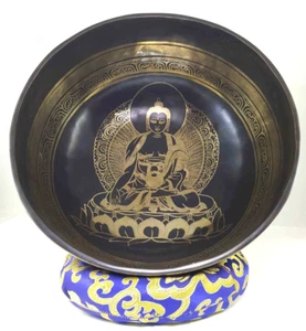 12 inches large Buddha etched handmade singing bowl-Chakra Healing yoga bowl - Picture 1 of 4