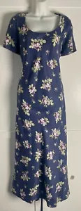 Laura Ashley Vintage Dress Wilde Rose Hyacinth Linen Bias Cut Maxi Dress 12/14 - Picture 1 of 10