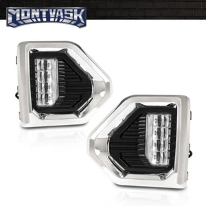 Fit For 19-22 GMC Sierra 1500 Denali LED Fog Lights W/ Chrome Bezel+Wiring - Picture 1 of 12