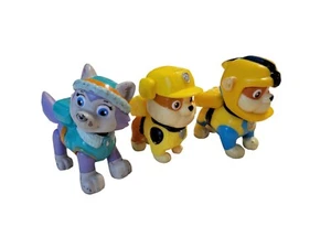 (3) Paw Patrol Everest & Rubble Dog PVC Toy Mini Figure Nickelodeon Figurines - Picture 1 of 4