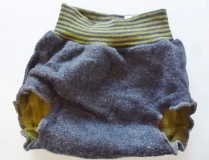 Julicia Wollwindelhose, Größe 12-24 Monate 86-92, Farbe grau/grün, guter Zustand - Bild 1 von 10