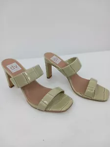 DV Dolce Vita Women Croc Embossed Mule Sandal Sz 7 Sage Green High Heel Dressy - Picture 1 of 11