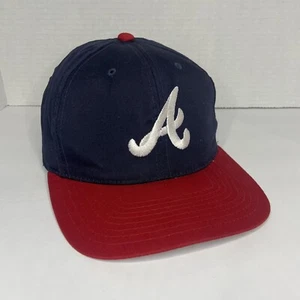 Vintage Atlanta Braves Hat Cap Snap Back Mens MLB Drew Pearson Blue Red - Picture 1 of 4