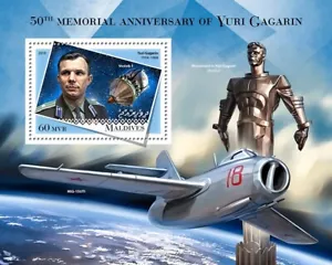 Space Yuri Gagarin MNH Stamps 2018 Maldives S/S - Picture 1 of 1
