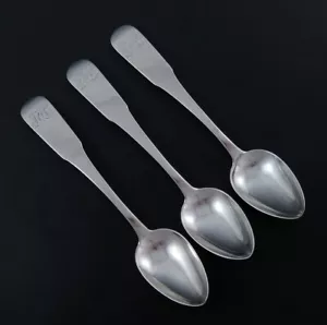 3 circa 1780s American Coin Silver Spoons by John Benjamin - Picture 1 of 5