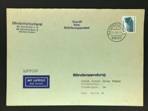 Bund Luftpost Blindensendung 15.2.1990 mit Inhalt, Saarbrücken n. Berlin