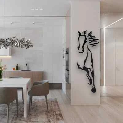 Decorazione da parete a cavallo, arte da parete in metallo, arte da parete a ... - Immagine 1 di 4