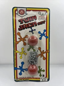 Arkin A OK Twin Jack Set Metal Jacks Balls Sealed Vintage NIP 1985 - Picture 1 of 2