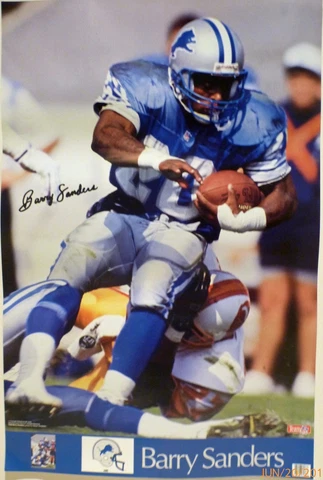 BARRY SANDERS DETROIT LIONS 1989 SPORTS ILLUSTRATED POSTER Cover