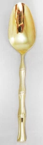 GOLD BAMBOO by Towle / Supreme Soup Spoon NEW NEVER USED made in Japan - Picture 1 of 4