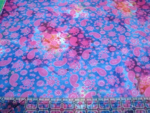 3 Yards Cotton Fabric - Benartex Paisley Everyday Batik Blue Pink & Purple - Picture 1 of 1