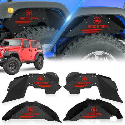 Front and Rear Inner Fender Liners Flares Bolt-on For 07-2018 Wrangler JK & JKU - Image 1 of 4
