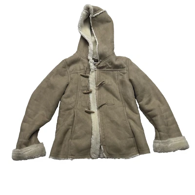 Abrigo Hawke & Co Niña Ranchero 6X Beige Imitación Gamuza Cuero Cremallera Completa Palanca Brillante Foto 1 de 4