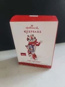 TONY THE TIGER Hallmark Ornament 2014 Holds Box of Kelloggs Frosted Flakes - Picture 1 of 3