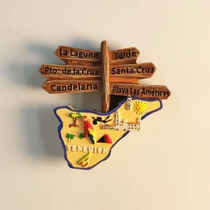 Tenerife España Imán Nevera Nevera Pegatina Refrigerador Decoración Hogar Resina Recuerdo Regalo - Imagen 1 de 4
