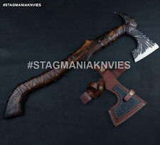 Custom Hand Forged Carbon Steel Hunting Tomahawk Camping Axe Hatchet Integral