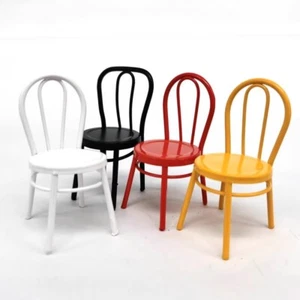 2PC Dollhouse Miniatures 1:24 Scale Iron Red Dining Chairs Furniture Accessories - Picture 1 of 7