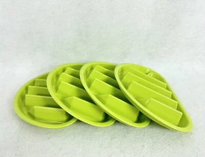 Fiesta Taco Plates Microwave Dishwasher Safe Green BPA Plastic Plates Lot of 4 - Picture 1 of 4