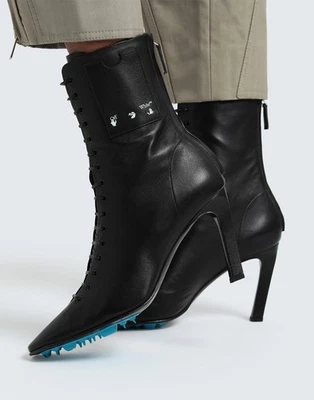 PVP €1035 BLANCO ROTO c/o VIRGIL ABLOH Cuero Botines US7 UK4 EU37 Suela con Picos Foto 1 de 4