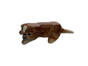 Vintage GOEBEL Figur braun Boxer WELPE Hund liegend Made in Germany - Bild 1 von 5