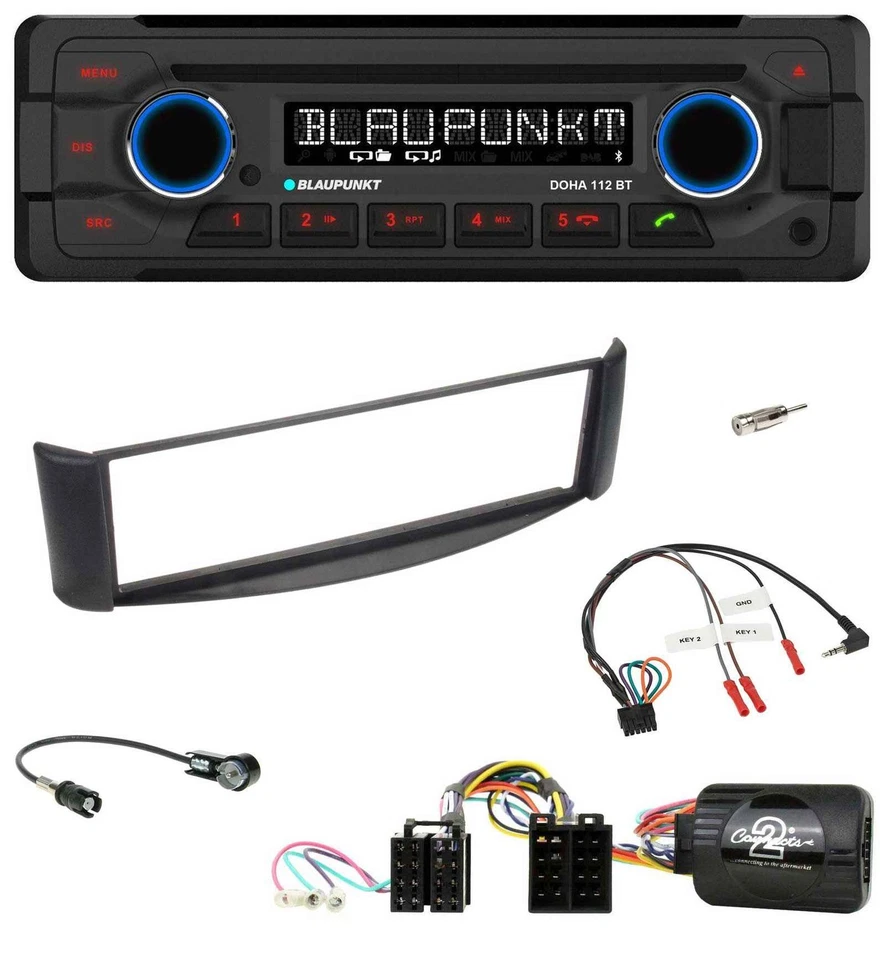 Blaupunkt Lenkrad MP3 CD Bluetooth USB Autoradio für Smart ForTwo 04-07 schwarz - Bild 1 von 4