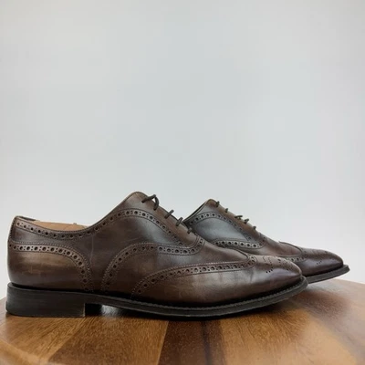 Mens Prada Milano Brown Perforated Leather Wingtip Derby Oxfords Size US 8 - Image 1 of 4
