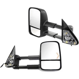 For 03-07 Silverado GMC Sierra Pickup Tow Mirrors Set Power Heated LED Signals - Picture 1 of 12