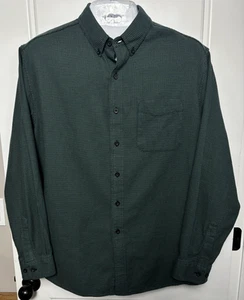 LL Bean Button Down Midweight Flannel Houndstooth Shirt- Men's Large - Picture 1 of 4