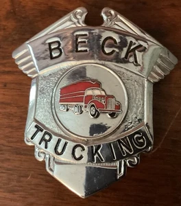 Sombrero de empleado de camión Beck prendedor insignia transporte vintage - Imagen 1 de 2