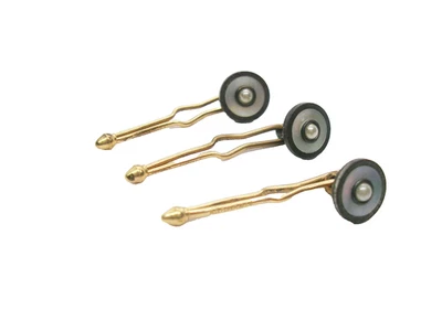 Conjunto de 3 tachuelas de esmoquin con botones de chaleco de colección KREMENTZ madreperla Foto 1 de 2