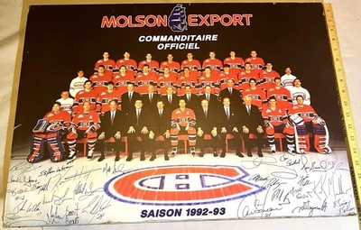 92-93 MONTREAL CANADIENS 27x19 Molson Export XL TEAM PHOTO Stanley Cup Champions - Image 1 of 4