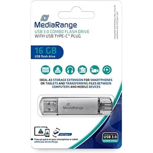 MediaRange USB 3.1 und TypeC Speicherstick 16GB - Combo Flash-Laufwerk mit Schut - Afbeelding 1 van 1