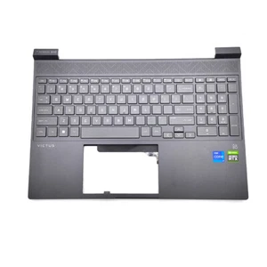 New Black Palmrest Backlit Keyboard For HP Victus 15-FA Upper Case N13298-001 US - Afbeelding 1 van 6